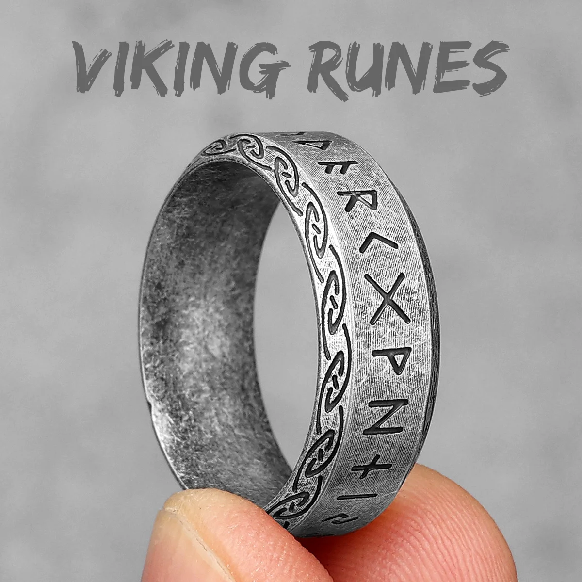 Vintage Nordic Celtic Knot Stainless Steel Rings - Viking Inspired Jewelry Gift