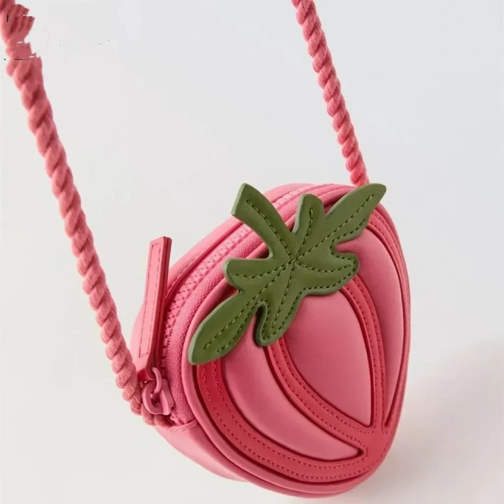 2024 New Children's Bag, Strawberry Bag, Fashionable and Versatile, Cute Mini Coin Purse, Crossbody Small Backpack 2