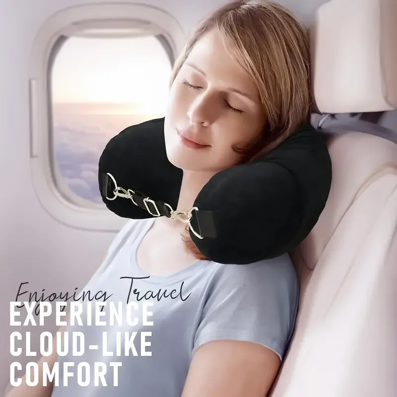 Neck Pillow Travel U-shaped Adjustable Soft Wool Cover Can Be Filled With Clothing For Comfort