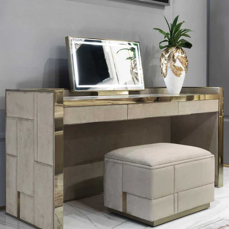 

Italian light extravagant dresser bedroom modern simple high-grade makeup table marble furniture