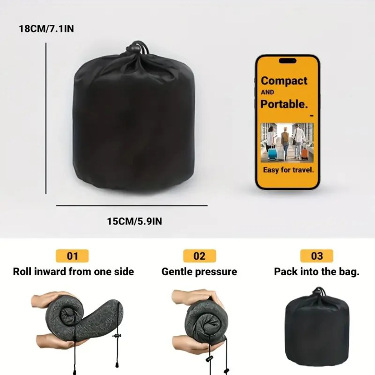 Hooded Memory Foam Travel Neck Pillow 5