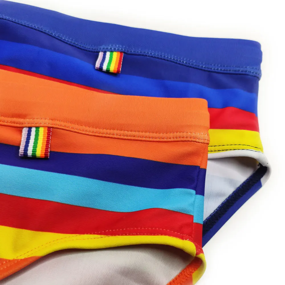 Männer Sexy Low Rise Badehose Bikini Badeanzüge Pouch Enhance Bademode Gestreifte Surf Trunks Strand Shorts Badeanzug Männlich – Detail 14