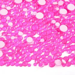 Light Pink GemStone Mix Non - Hotfix Flatback Rhinestones for Nail Art and Garment Decorations (Hot Pink Neon)