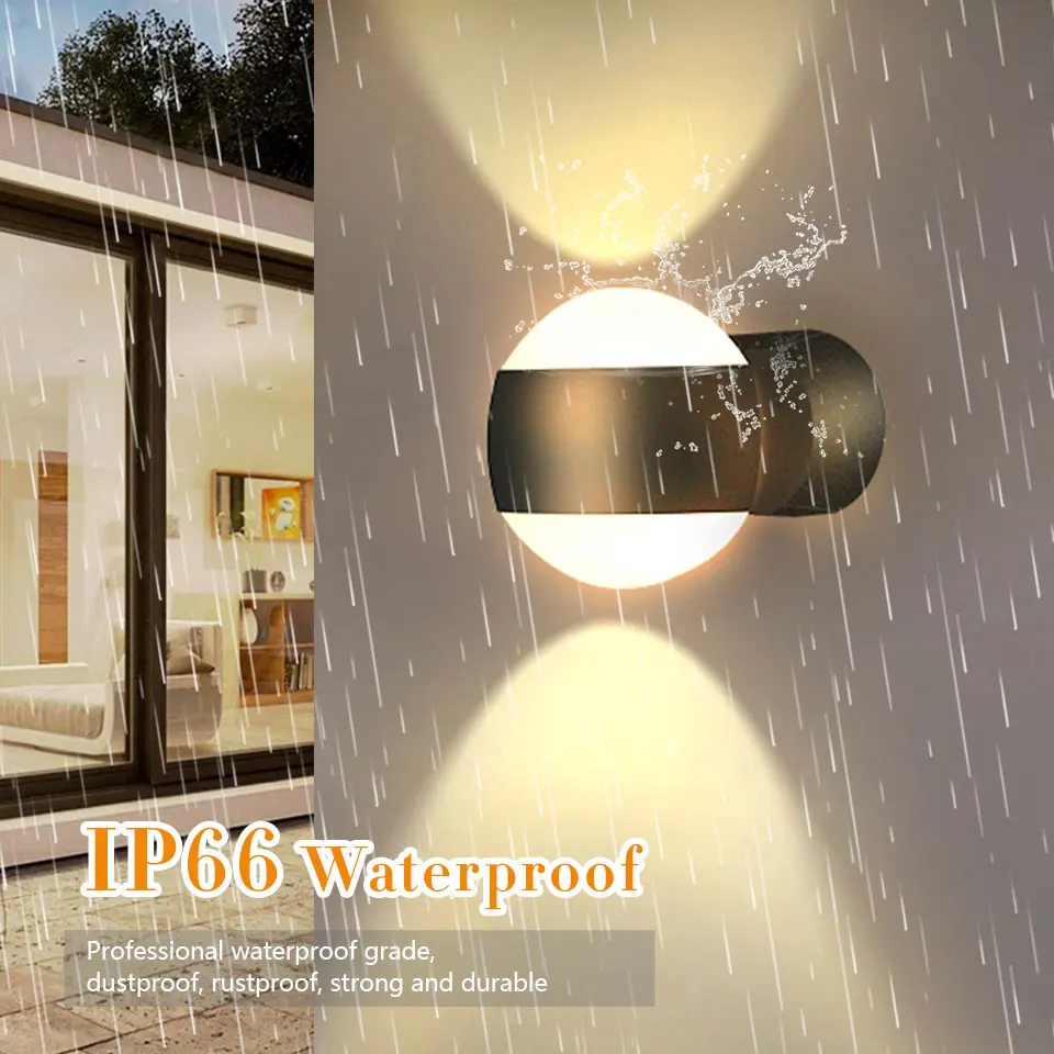 LED Wall Lamp Waterproof IP66 Indoor Outdoor Lamp Garden Lights for Living Room Hallway Bedroom Decor
