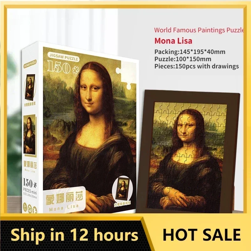 

MaxRenard 10*15cm 150 Pieces for Adults Jigsaw Puzzles Da Vinci Mona Lisa Paper Assembling Painting Art Puzzles Toys for Gifts
