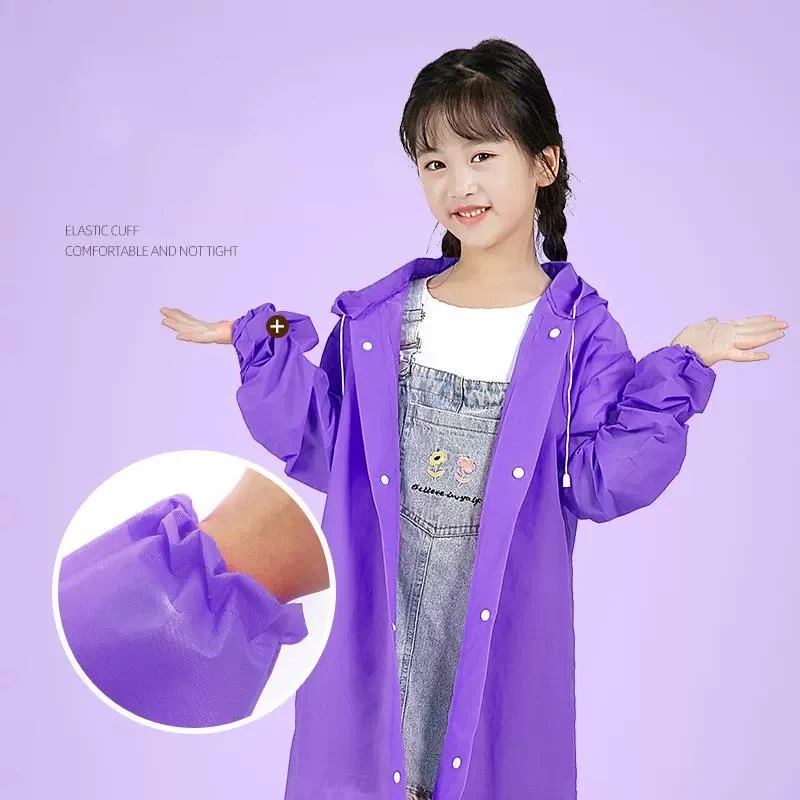 Raincoat Poncho EVA Children Raincoat Thickened Waterproof Rain Coat Kids Clear Transparent Tour Waterproof Rainwear Student travel Rain Poncho