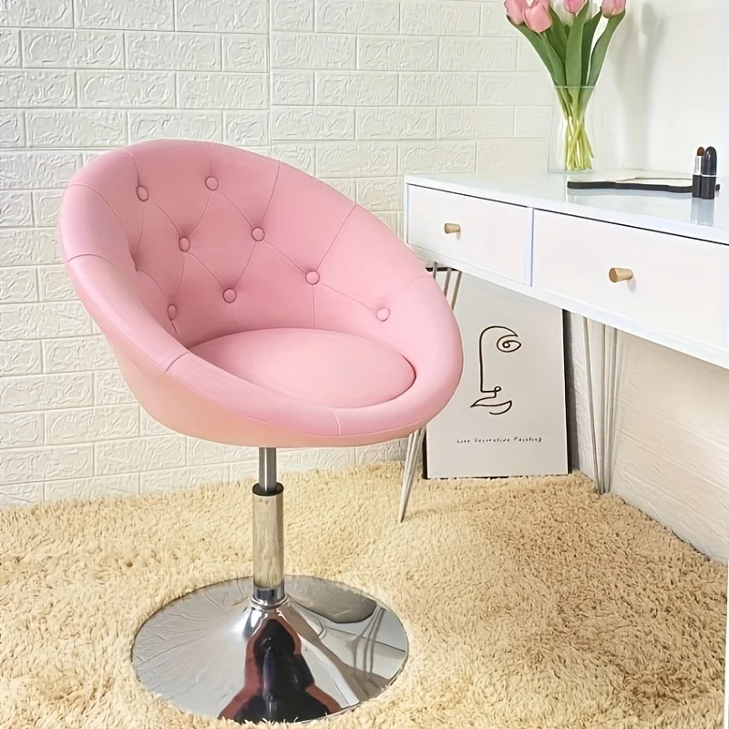 

PU Leather Vanity Chair Stool for Makeup Room Round Back Cute Diamond Beauty Make up Chiar Adjustable Swivel Salon Spa Stool Mod