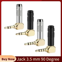 Jack 3.5mm 90 Degree For Soldering 1/8" 3 4 Pole Earphone Plug Audio Connector Right Angle Gold Plated 3.5 Consumer Electronics