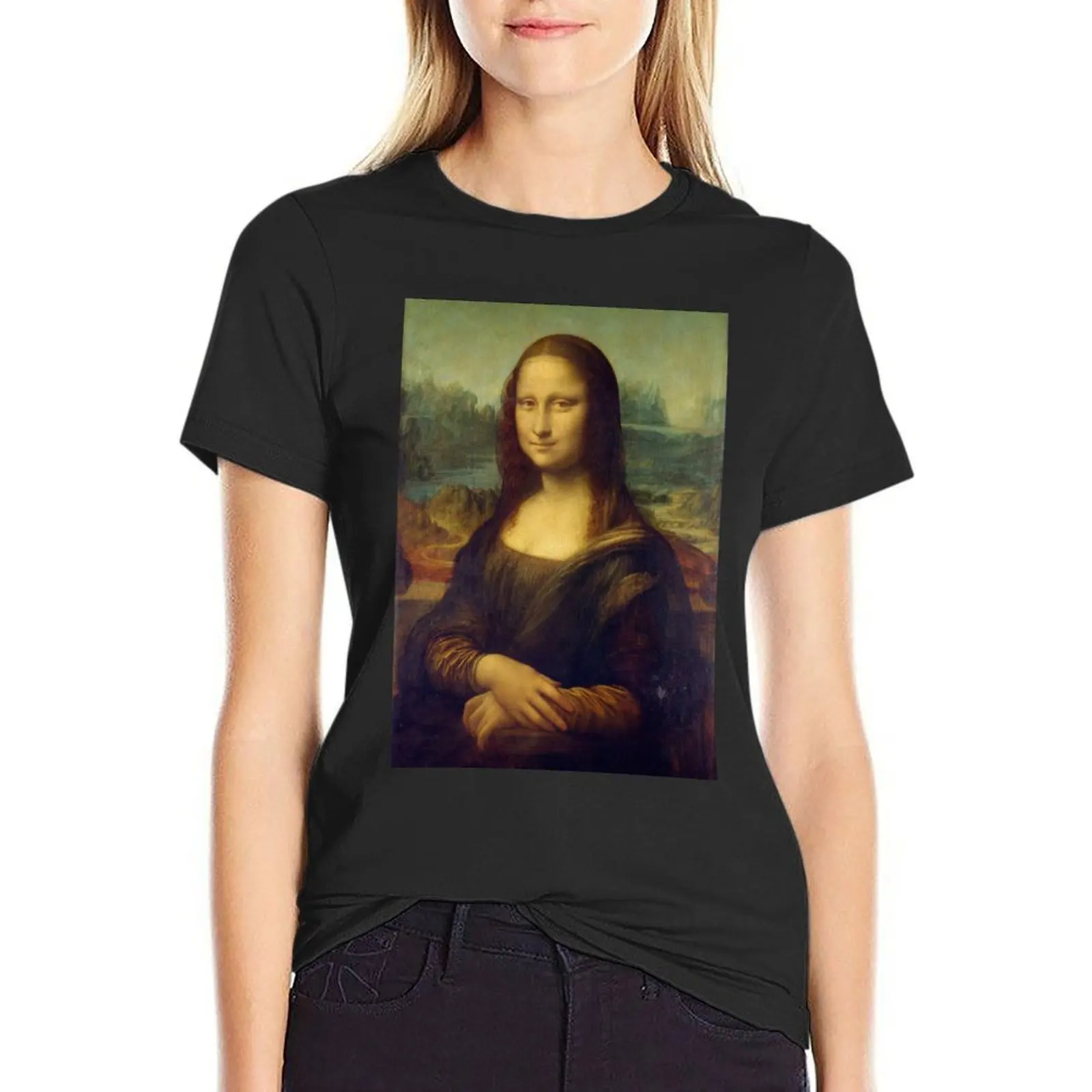 

Mona Lisa T-shirt Female clothing oversized white t shirts for Women