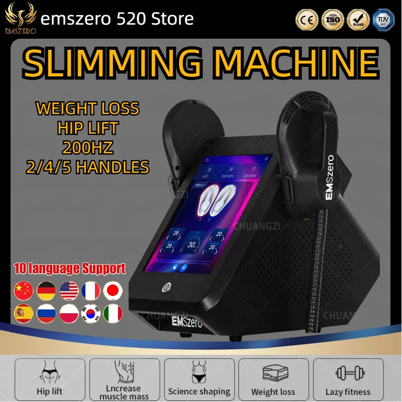 EMSzero Machine Slimming Loss RF EMS Sculpt NEO Slimming Body Sculpting Muscle Increase 200HZ 6500W 14 Tesla 2/4/5 Handles Salon washing machine feet shockproof noise reduction anti skid increase washing machine feet holder refrigerator base