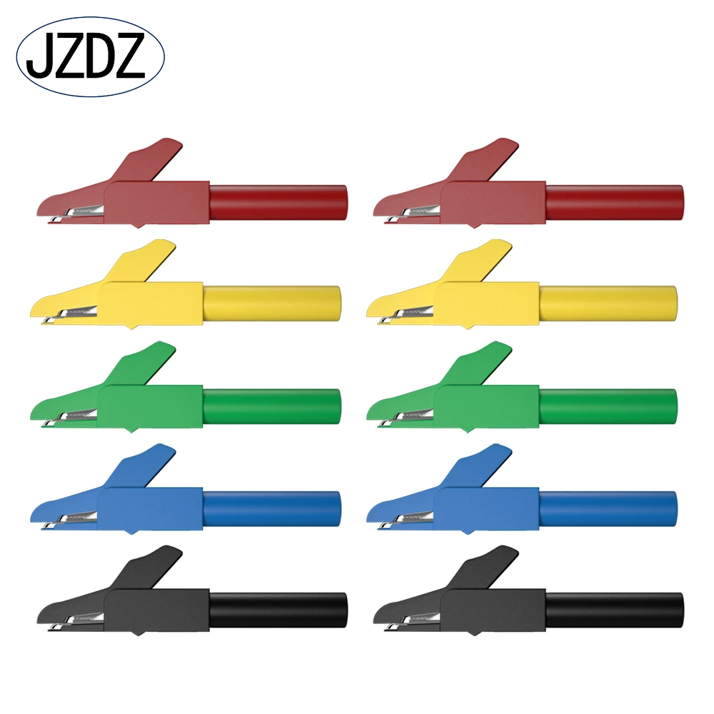 JZDZ 10PCS 4MM Insulation Alligator Clips Metal Crocodile Clamp for