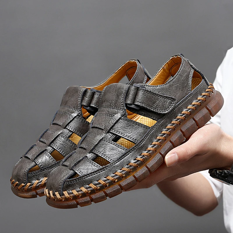 Handmade Men's Shoes Casual Loafers Slip Onzipper Split Leather Men Flats Moccasins