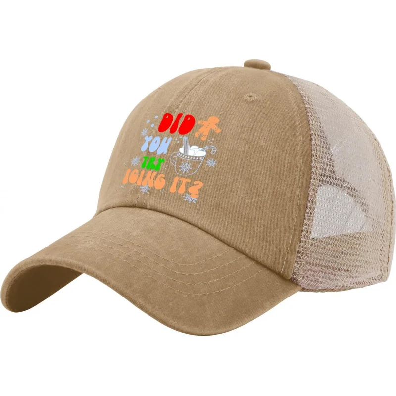 Gingerbread Man Cookie Ugly Sweater Oh Snap Christmas hat Men Cap Mens Sun hats for Dad Workout Caps
