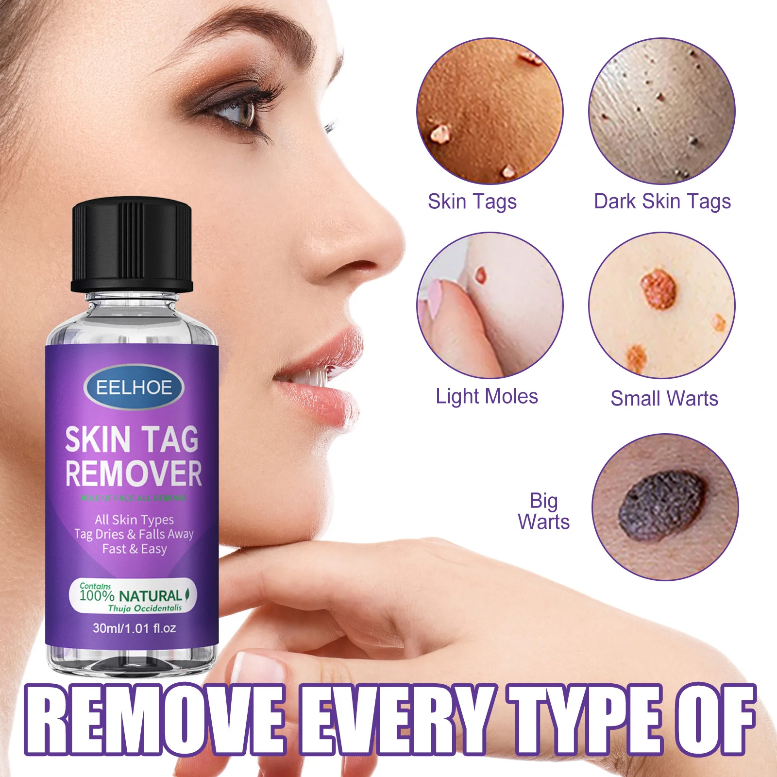 Skin Tag Remover Painless Mole & Genital Wart 12 Hours Fast Skin Dark