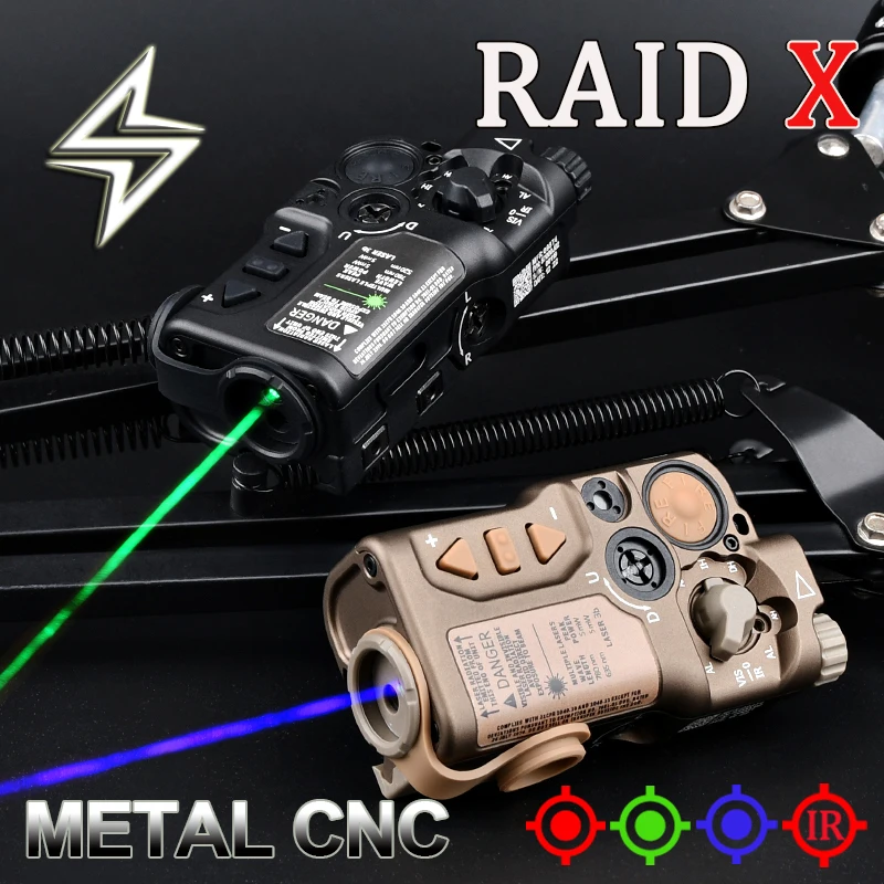 

Tactical RAID X Metal Red Dot Green Blue IR Strobe Laser Infrared Ray Sight Hunting Airsoft Rifle Weapon Aiming 20mm Picatinny