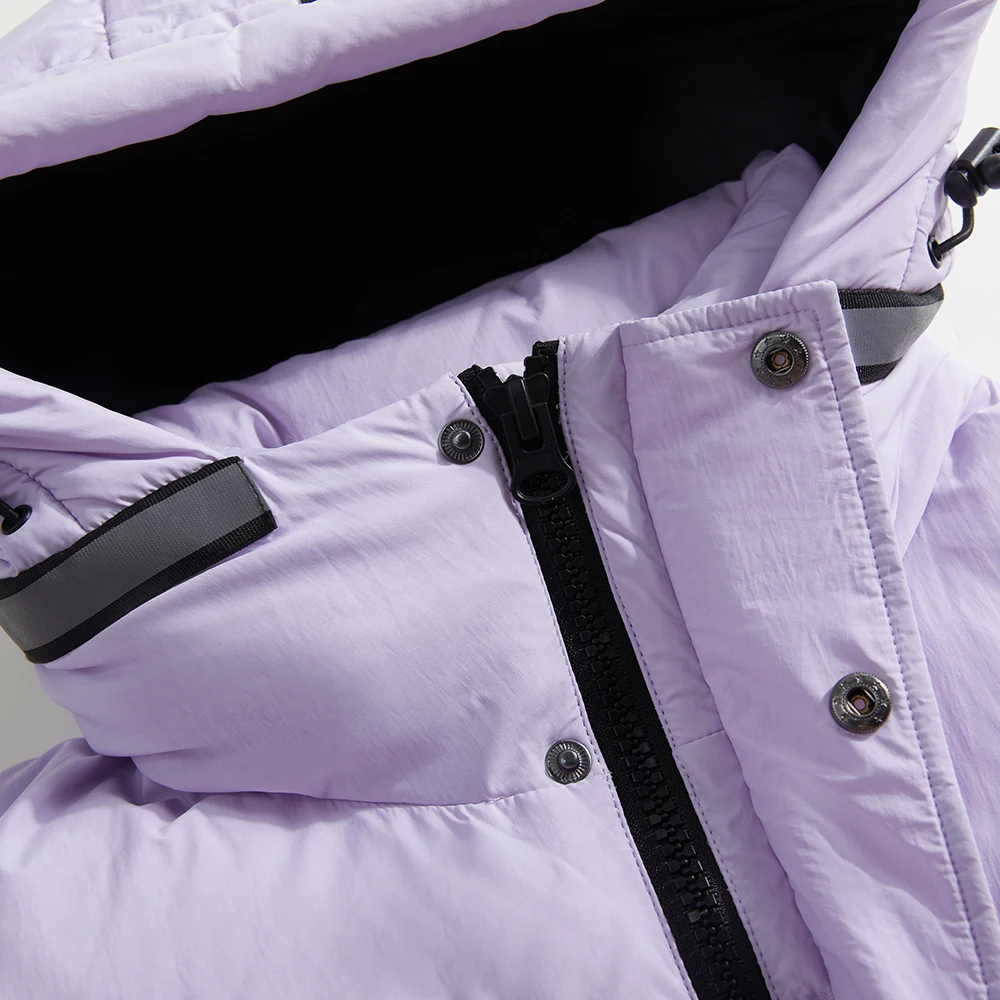 Metersbonwe-Men's Down Jacket Hooded With Reflective Article Drawstring Comfort Duck Down Basics Casual Warm Wear Winter