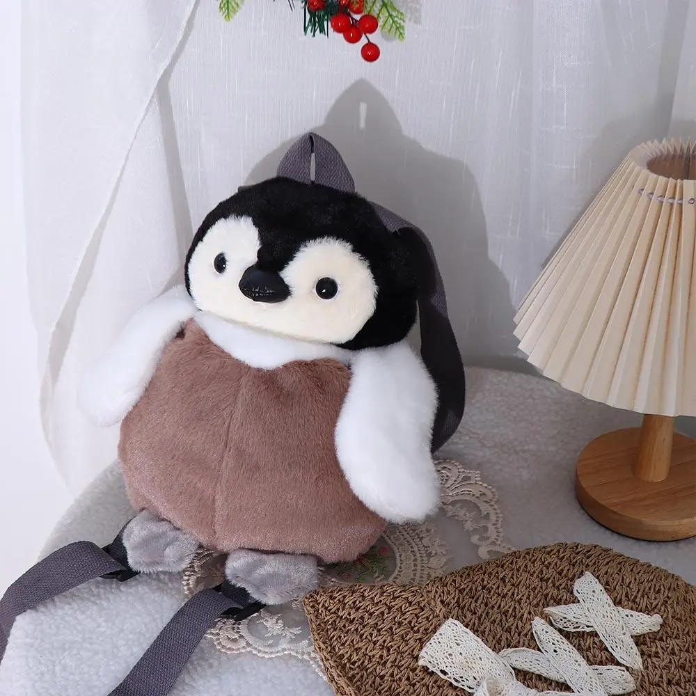 

Penguin Plush Toys Mobile Phone Bag Cellphone Holder Stuffed Backpack Bag Plush Shoulder Bag Animal Backpack Penguin Plush Bag