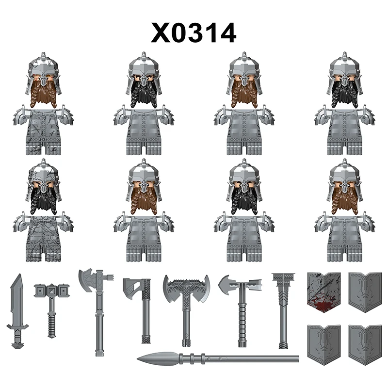 Singola Vendita Cavaliere Medievale Gundabad Orcs Nano Soldato Elfi Figure Building Blocks Armor Shield Arma Giocattoli Per Bambini