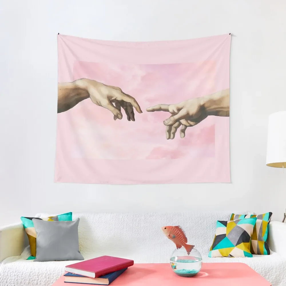 

The creation of Adam - Pink Tapestry Room Decorations Wall Hangings Decoration Room Decore Aesthetic Wall Decor Tapestry