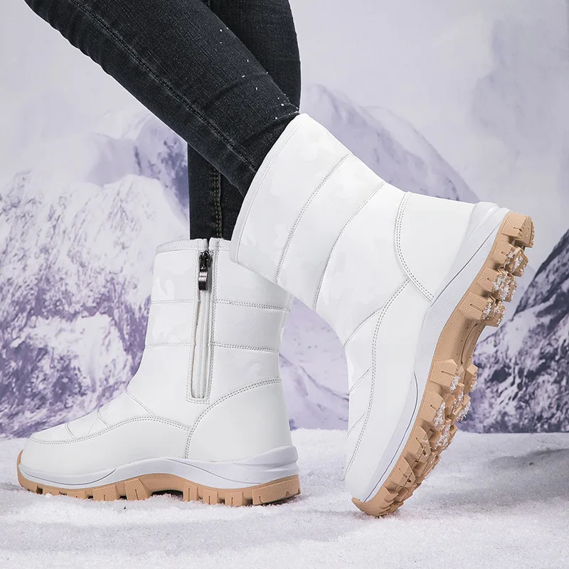 Cold Resistance -30℃ Women & Female Child Snow Boots Outdoor Winter Hiking Shoes Waterproof Size 36-42