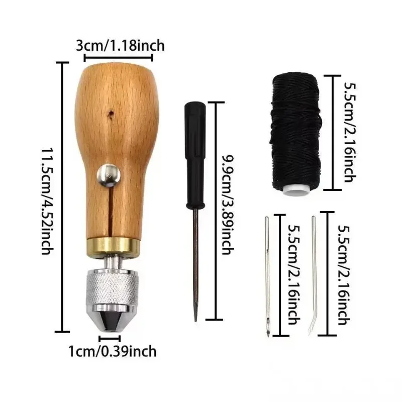 Durable Leather Sewing Awl Hand Stitcher Set 3