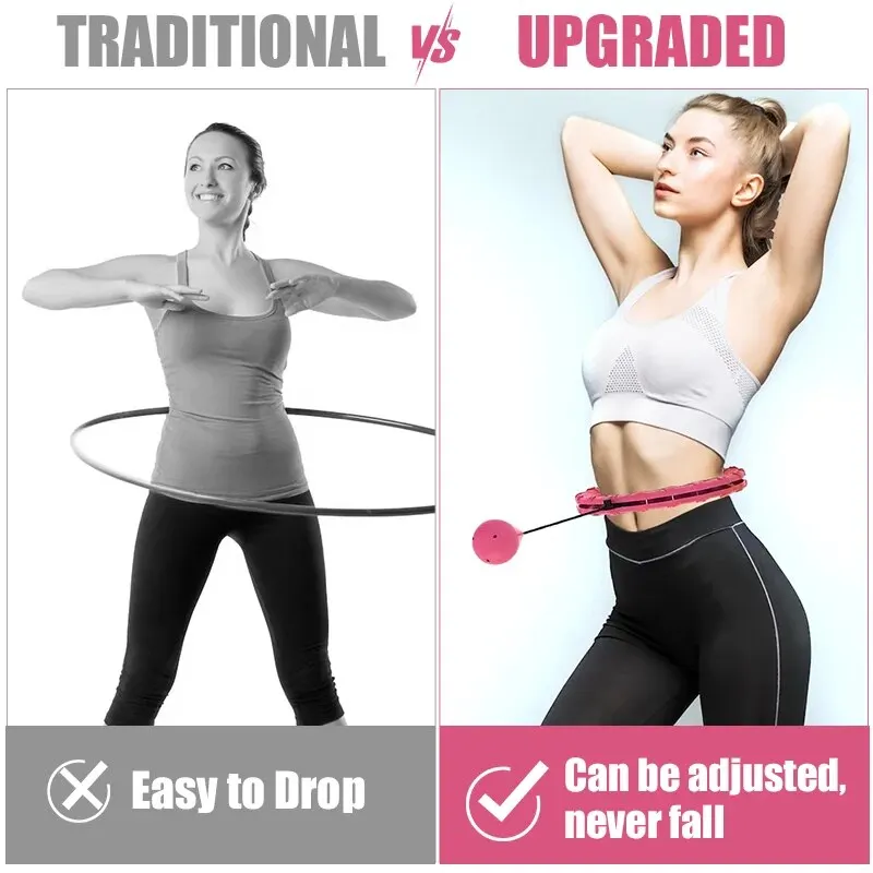 Fitness Hoop WESTTUNE Smart Weighted Fitness Hoop Exercise Circle Infinity Fitness Hoop with Detachable Knots for Adults Weight Loss Exercise