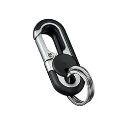 Sleek Metal Keychain for Men - Stylish Key Holder and Gift Accessory (Black)