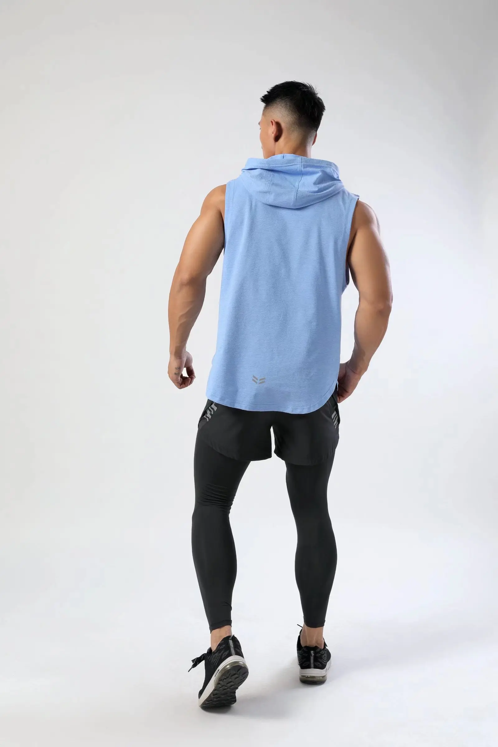 2022 New Gyms Clothing Mens Bodybuilding Hooded Tank Top Cotton Sleeveless Vest Sweatshirt Fitness Workout Sportswear Tops Male