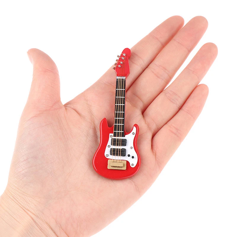 Mini Instrument Model Ornaments Wooden Instrument Bass Mini Electric Guitar Model Decorations