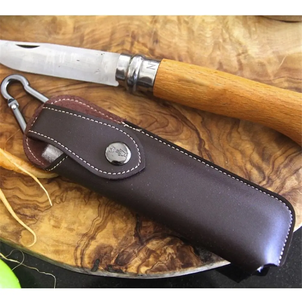 Neue braune Faltenmesserscheide, 14,2 x 4,5 cm, Scheidenwerkzeug, Lederscheide, Outdoor-Werkzeug