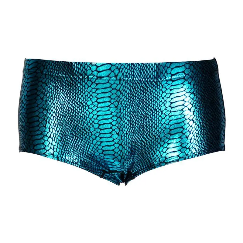 Summer Sequin Snake Print Men Sexy Swim Trunks Underwears Bathing Swimming Shorts Shiny Plus Size Swimwear