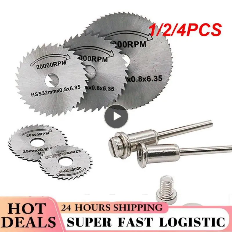 

1/2/4PCS circular saw disc wheel blades shank high speed steel mini saw blades with mandrels drill warehouse rotary wood cutout