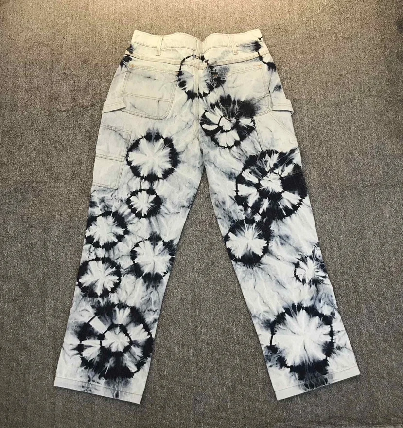 Rocky's same CPFM XYZ Capenter Denim Pants floral denim casual sports pants
