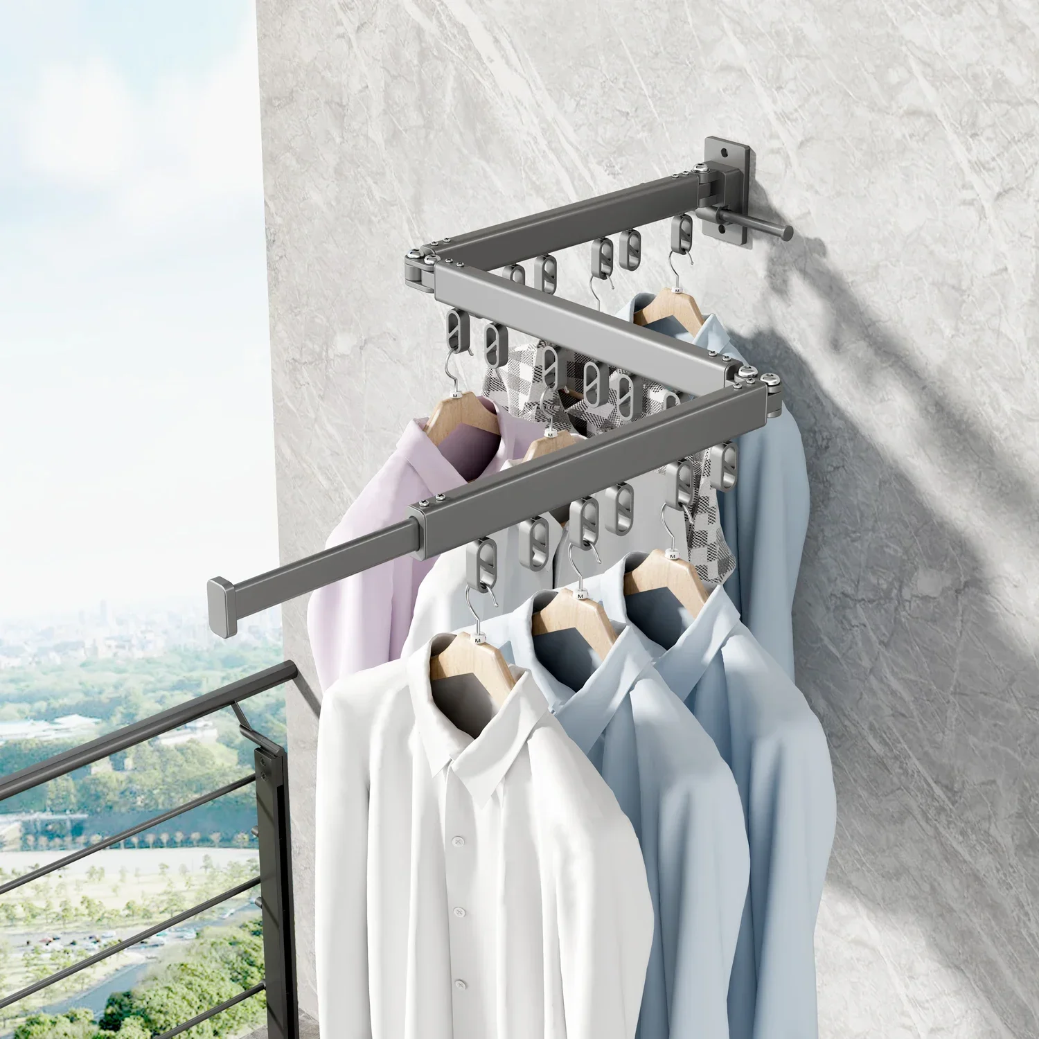 Drying Racks Indoor Hanging Clothes Line Balcony Retractable