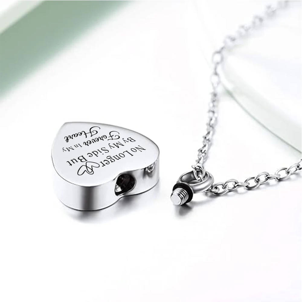Heart Urn Necklace for Ashes for Women Stainless Steel Memorial Loved One Ashes Keepsake Urn Locket Small Cremation Jewelry ﻿