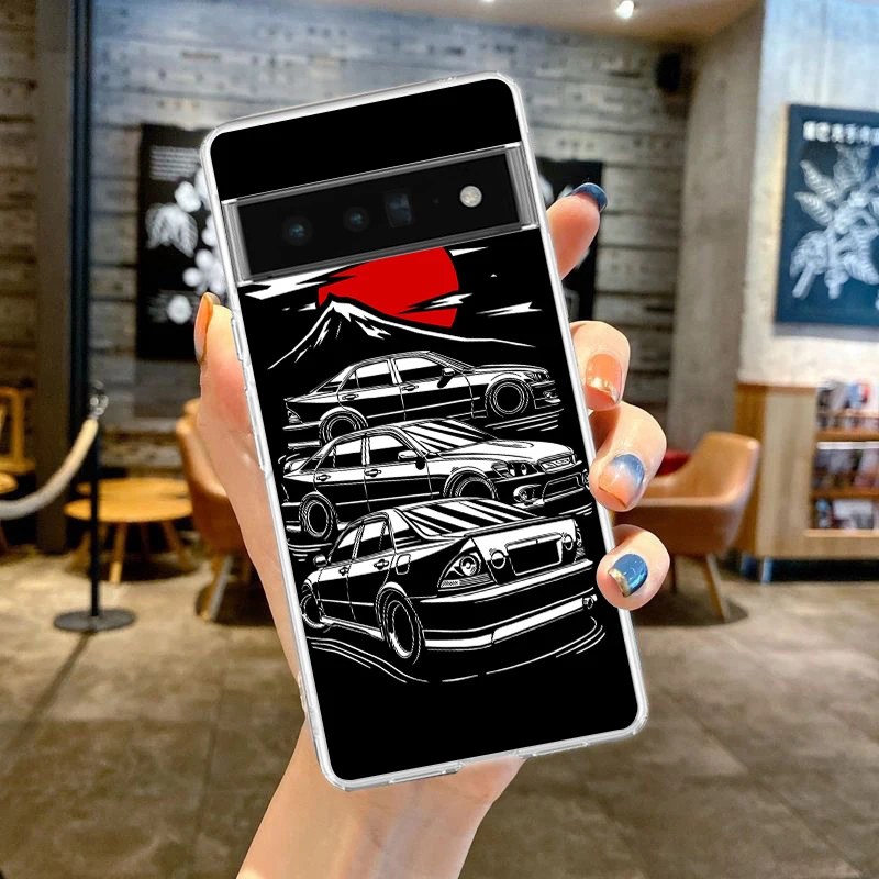 Clear Phone Case with Japan JDM Sports Car Design - Soft TPU Cover