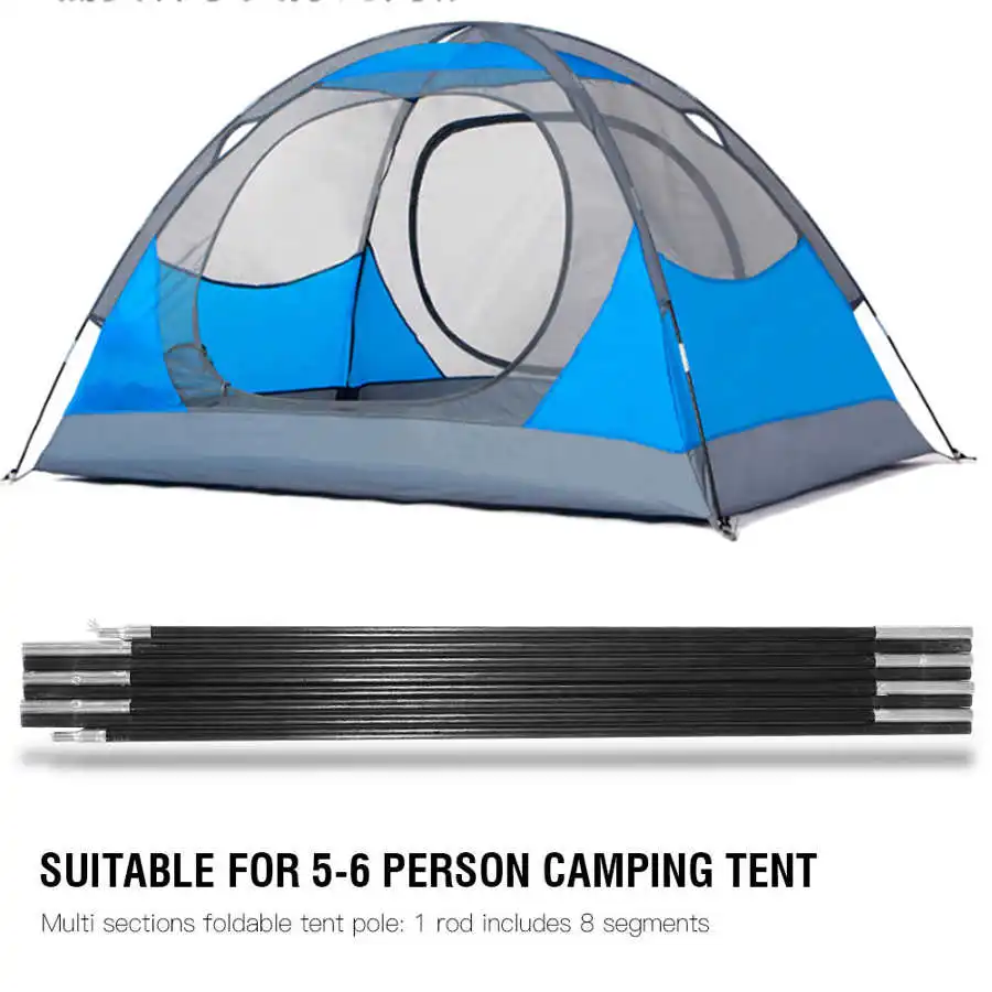 2pcs Camping Tent Pole 4.9/4.48/4/3.4/3. Fiberglass Tent Rods Lightweight Canopy Awning Supporting Rods