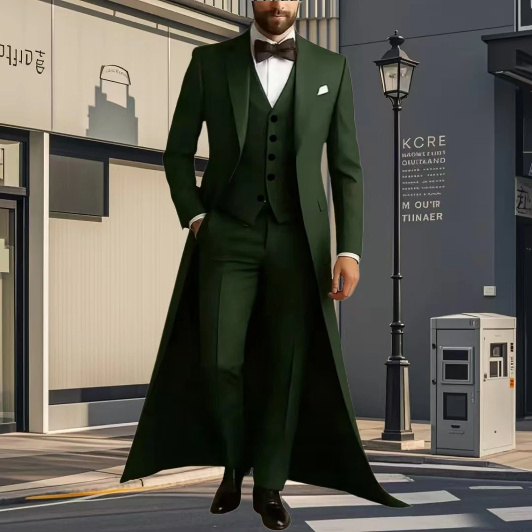 Costume Homme 3 Pièces de Mariage et Cérémonie : Veste Longue