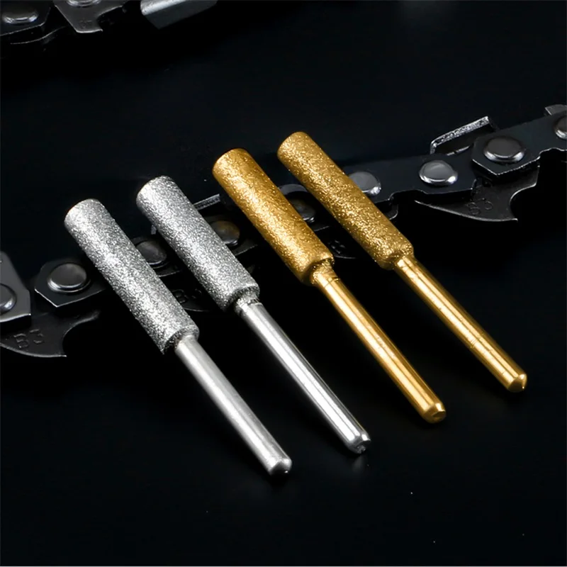 Description Picture 2 of itemTool Files Diamond Coated Cylindrical Burr 4/4.8/5.5mm Chainsaw Sharpener Stone File Chain Saw Sharpening Carving Grinding Tools