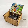 Wooden Music Box Anime One Piece Luffy Zoro Pattern Hand Cranked Home Decoration Carved Musical Box Valentine's Birthday Gift 3