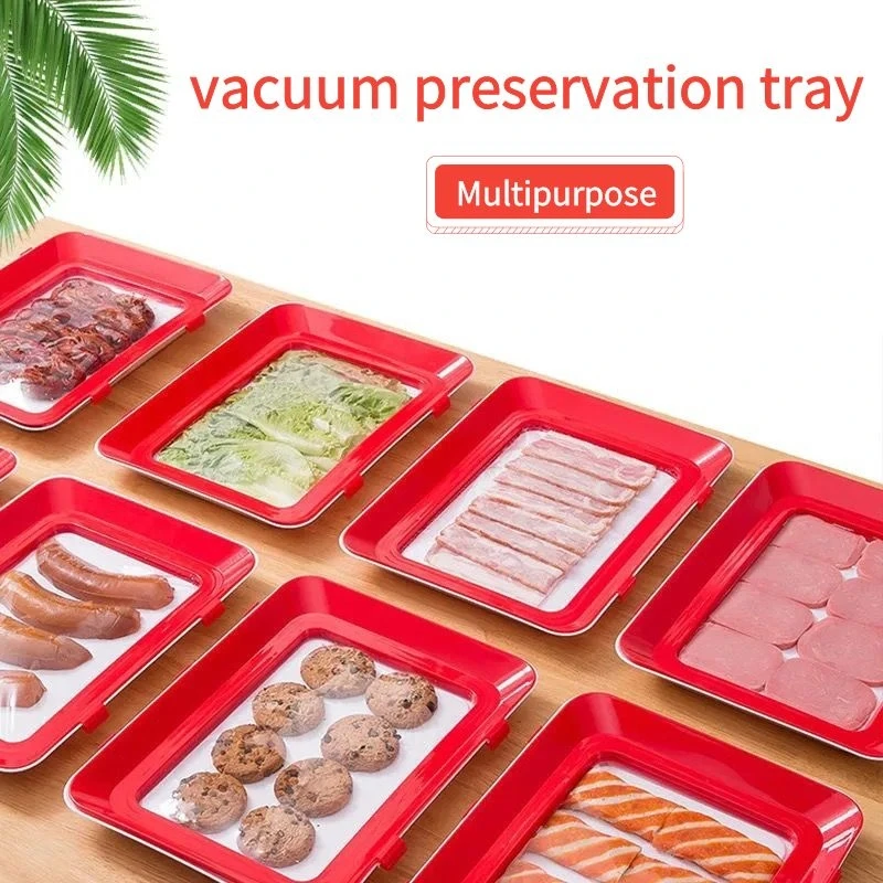 Food Preservation Tray Seafood Beef Ham Fresh-Keeping Tray Fresh Spacer Organizer Food Container Storage Kitchen Tools