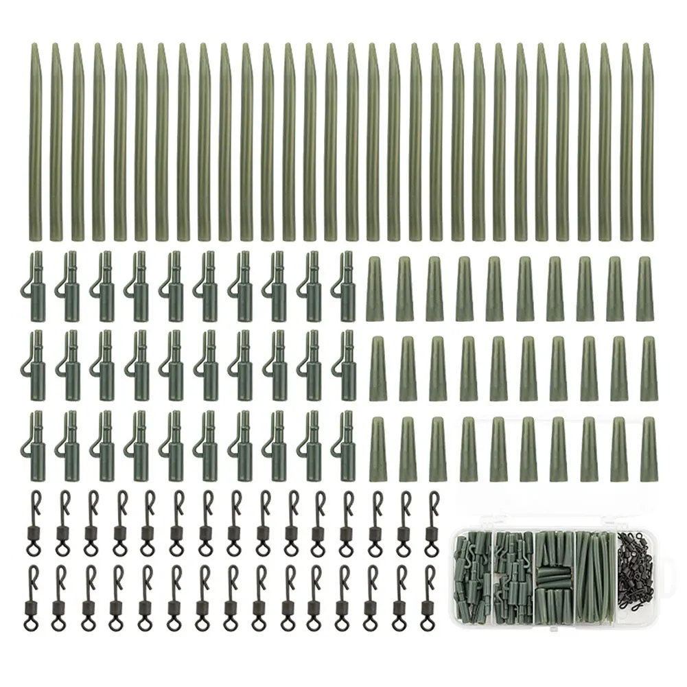 Description Picture 4 of item120Pcs Carp Fishing Accessories Clips Swivels Tail Sleeves Carp Fishing Terminal Fishing Accessories for Carp Fishing Rig
