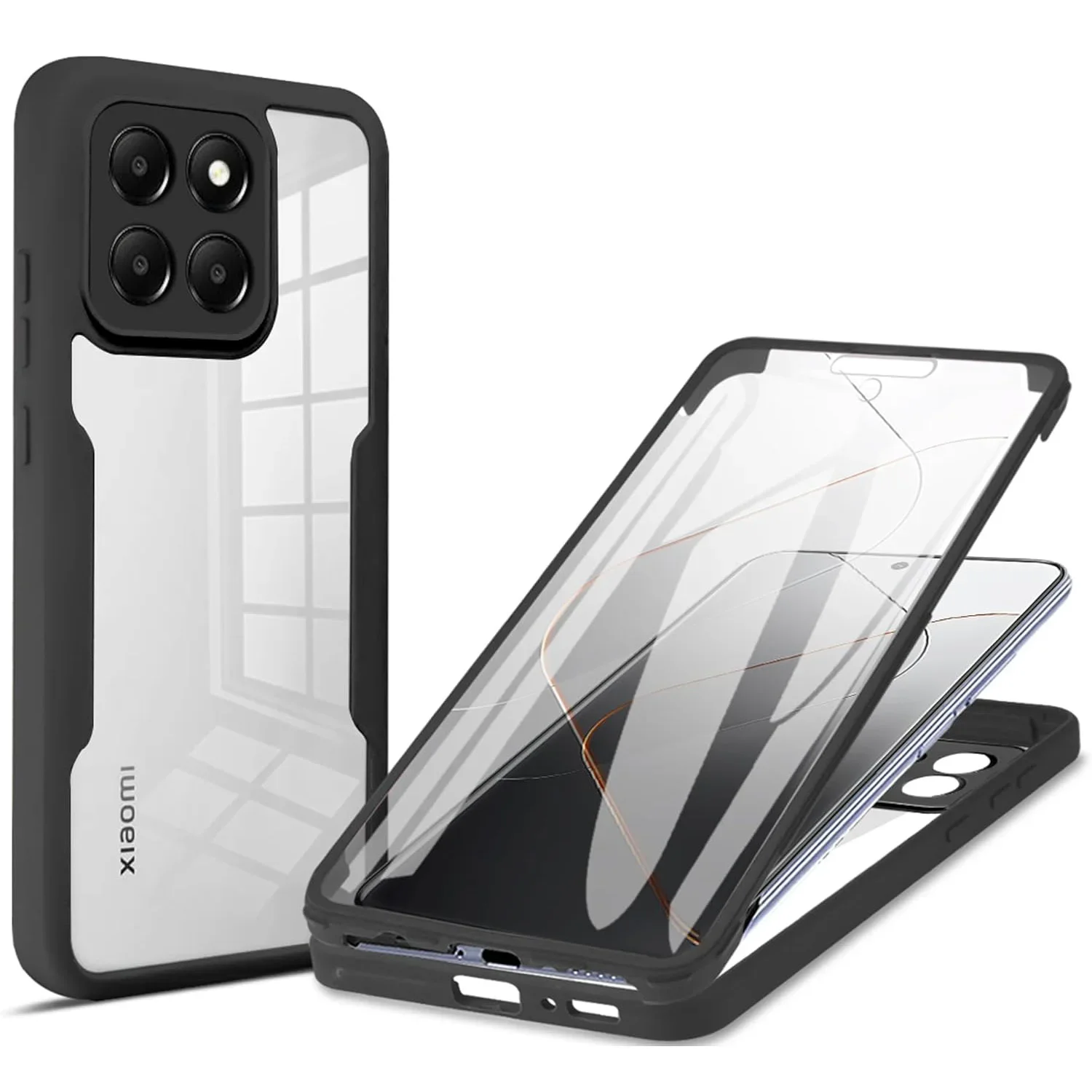 

360 Full Protection Clear Case For Xiaomi 14 Pro 14 13 13 Pro 13 Lite 12 12X 11T Pro 11T 11 Lite With Soft Front Film Cover