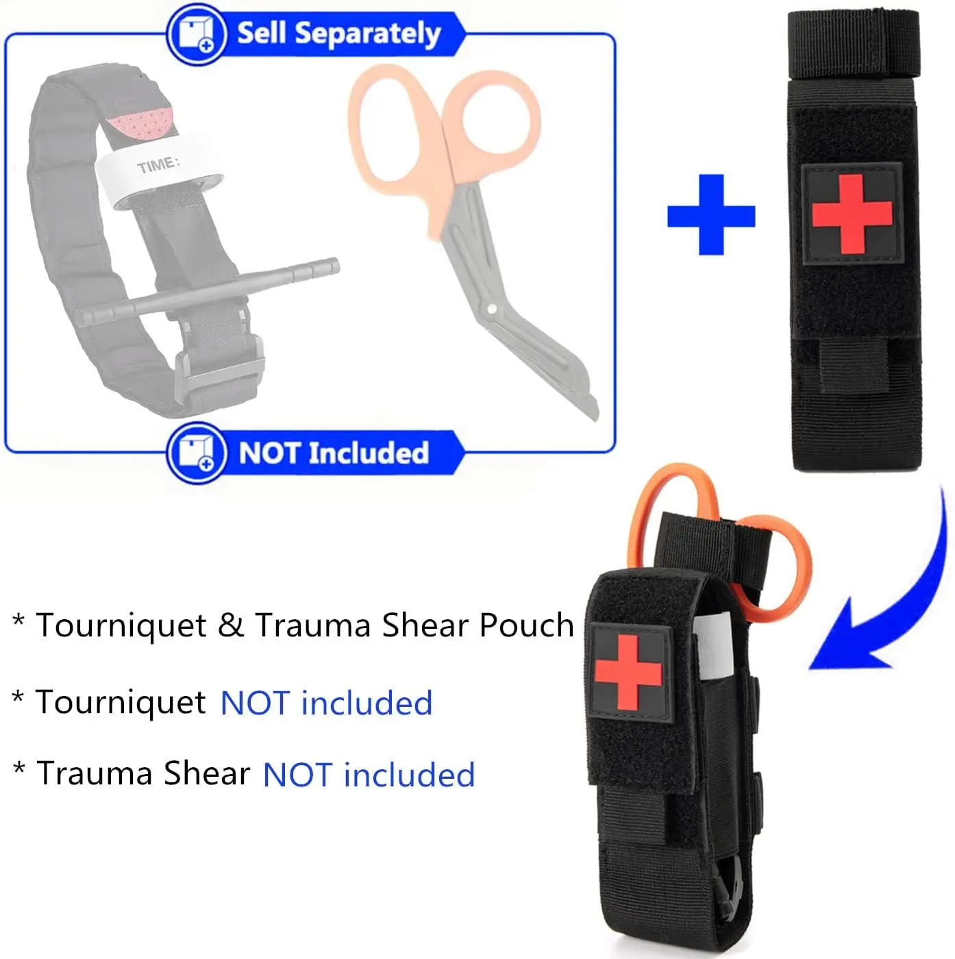 YONCONO 1Pcs Tactical Nylon Molle Tourniquet Holder Portable TQ Bag Military First Aid Equipment Case Trauma Medical Shear Pouch