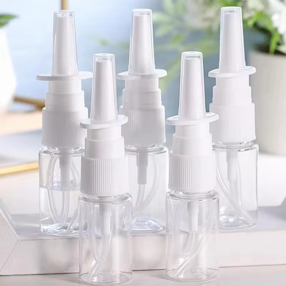 10ml/20ml/30ml Empty Plastic Nasal Spray Bottles Pump Sprayer Mist Nose Spray Refillable Bottle for Medical Packaging