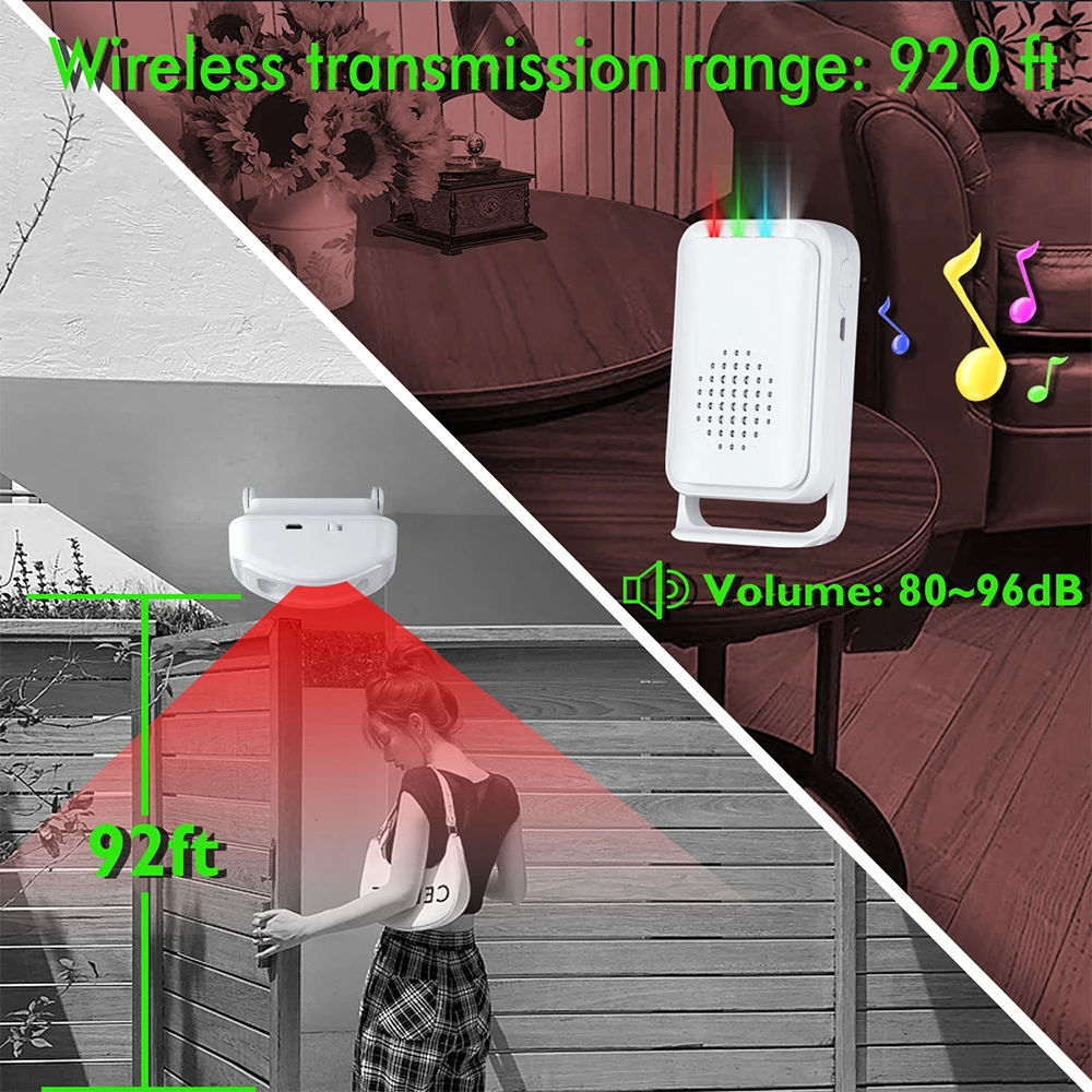 Motion Sensor Welcome Chime with 30 Ringtones for Enhanced Home Security