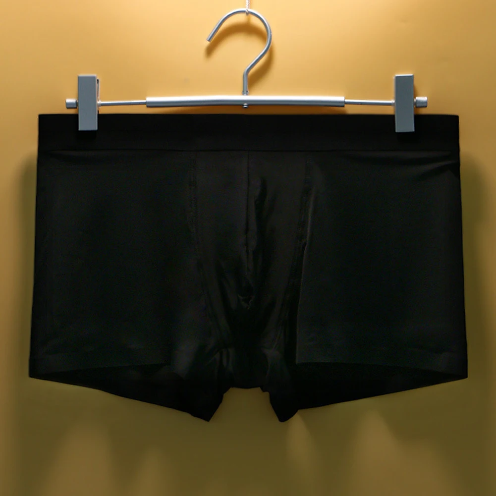 

Men Sexy Ultra Thin Ice Silk Comfy Boxer Briefs Skin-friendly Soft Panties Seamless Breathable Underpants Solid Underwear