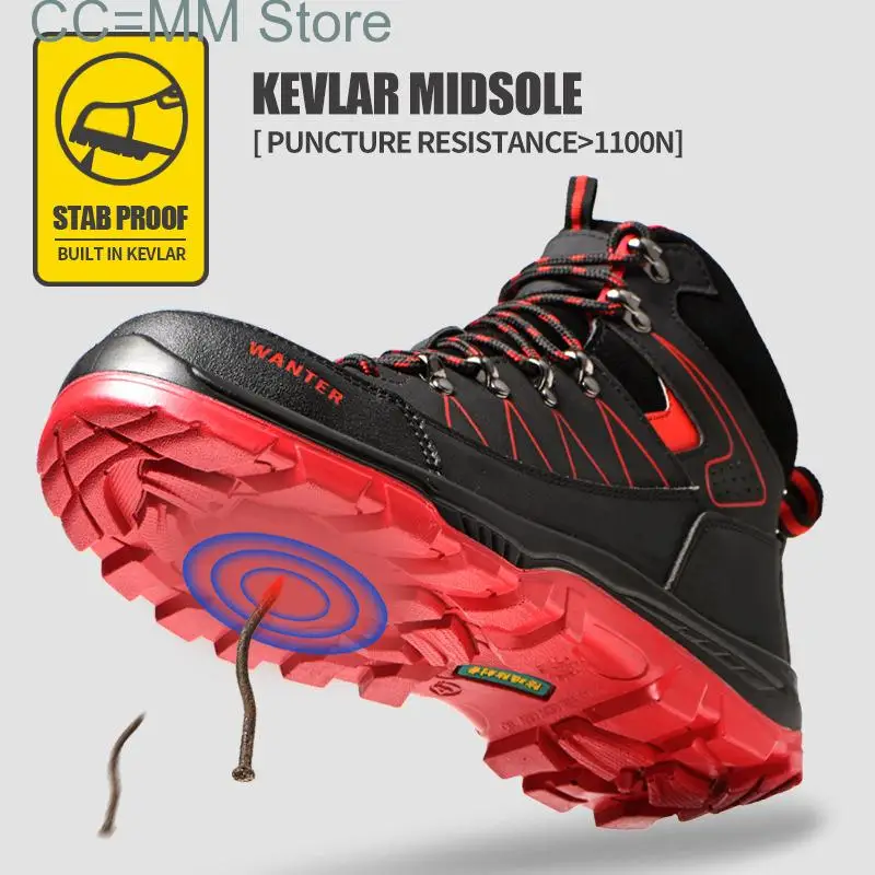 New High Top Work Safety Shoes for Steel Toe Cap Indestructible Working Quality Boots Anti-smash Anti-puncture Outdoor Sneakers