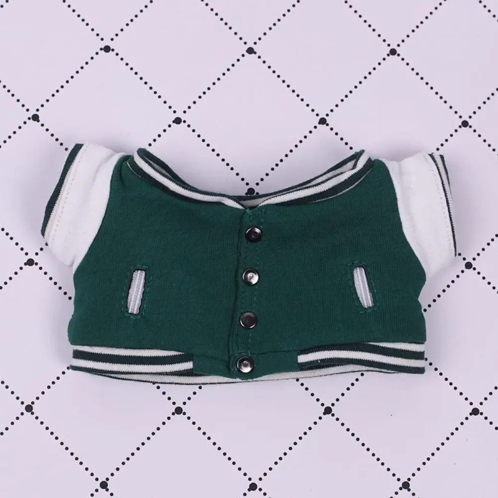 College Style Doll Baseball Jacket Uniform Coat Playing House Cotton Dolls Clothes Outfit Dress Up Doll Jacket Coat 1/12 Bjd