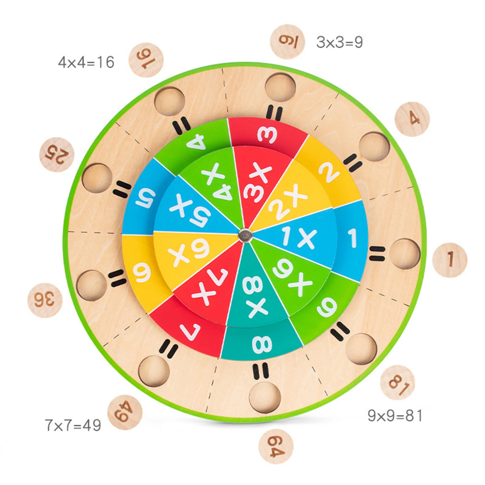 Educational Toys Counting Wooden 99 Multiplication Table Turntable Educational Toy Mathematics for Kid Classroom Teaching Learning Toys Activities